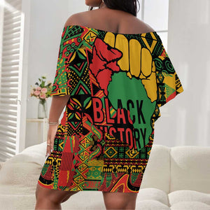 Black History Black Month Dream Like Off Shoulder Short Dress