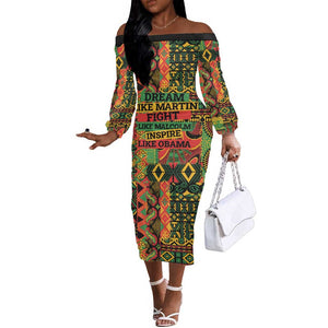 Black History Black Month Dream Like Off The Shoulder Long Sleeve Dress