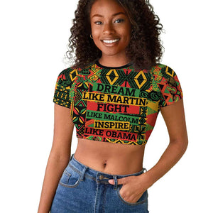 Black History Black Month Dream Like Raglan Cropped T shirt