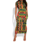 Black History Black Month Dream Like Short Sleeve Bodycon Dress LT9