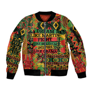 Black History Black Month Dream Like Sleeve Zip Bomber Jacket