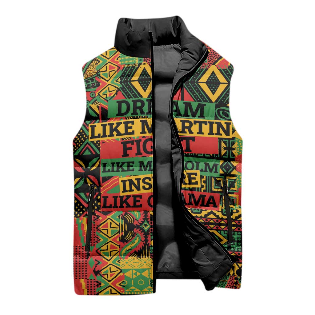 Black History Black Month Dream Like Sleeveless Puffer Jacket