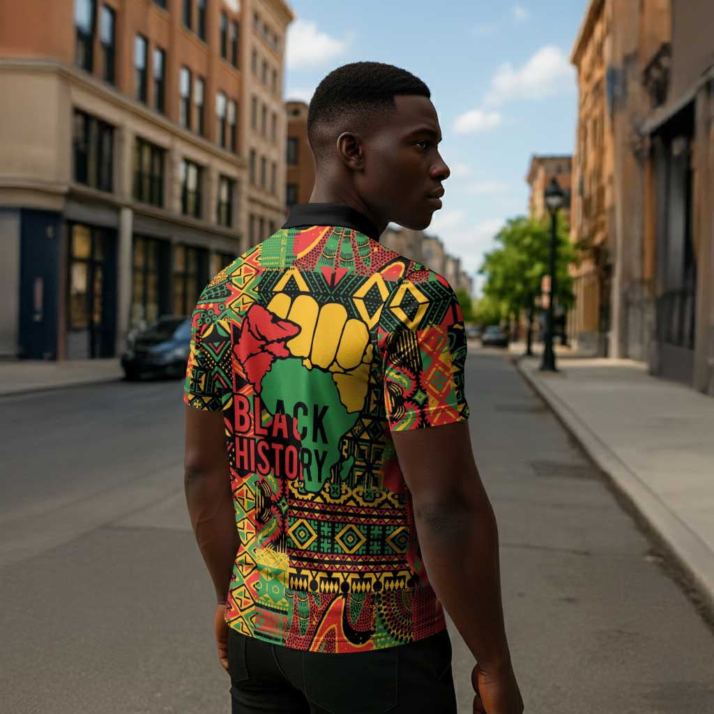 Black History Black Month Dream Like Zipper Polo Shirt