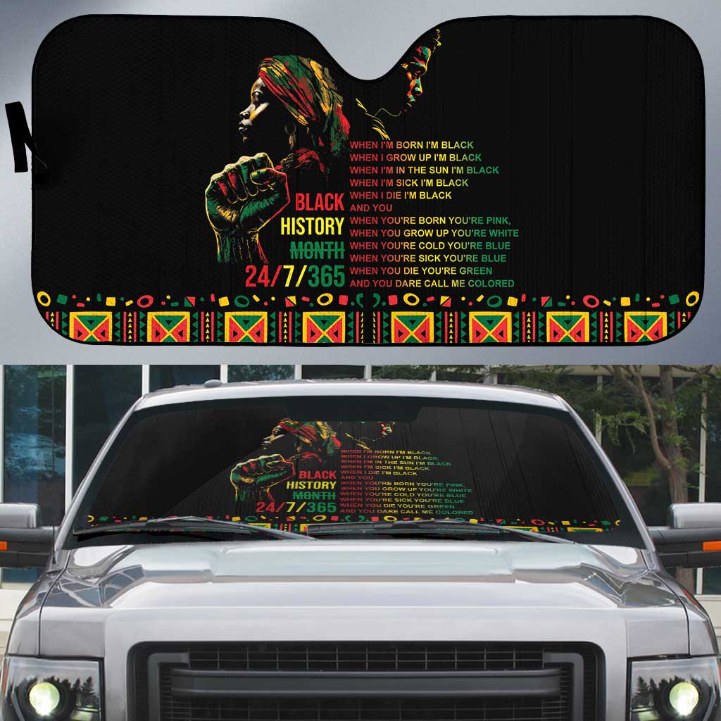 When I'm Born I'm Black Auto Sun Shade Black History Black Month
