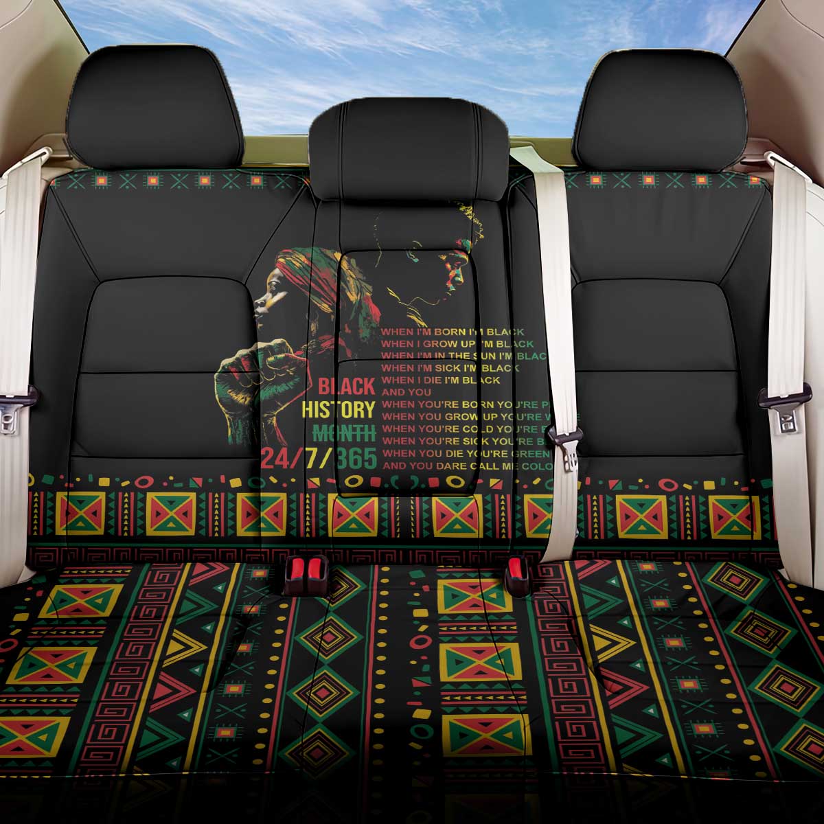 When I'm Born I'm Black Back Car Seat Cover Black History Black Month