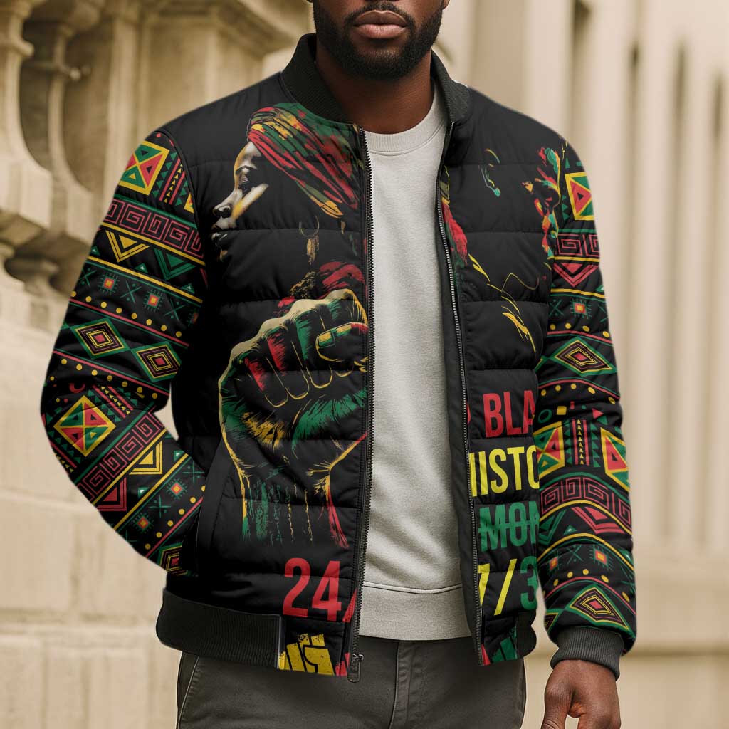 When I'm Born I'm Black Bomber Puffer Jacket Black History Black Month