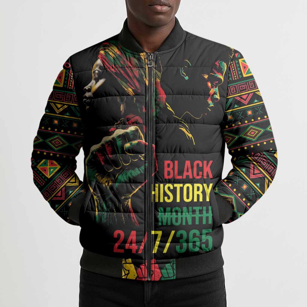 When I'm Born I'm Black Bomber Puffer Jacket Black History Black Month