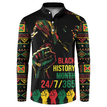 When I'm Born I'm Black Button Sweatshirt Black History Black Month