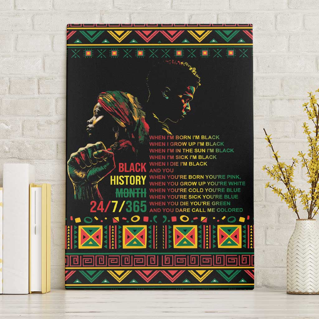 When I'm Born I'm Black Canvas Wall Art Black History Black Month