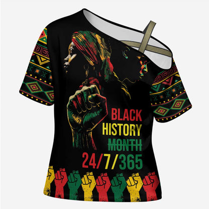 When I'm Born I'm Black Cross Shoulder Shirt Black History Black Month