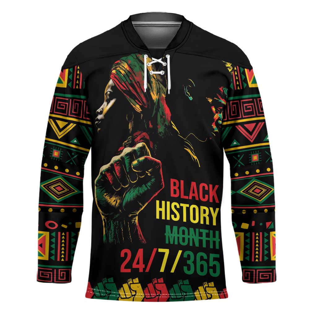 When I'm Born I'm Black Hockey Jersey Black History Black Month
