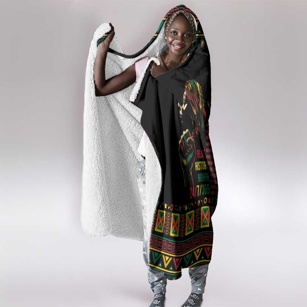 When I'm Born I'm Black Hooded Blanket Black History Black Month