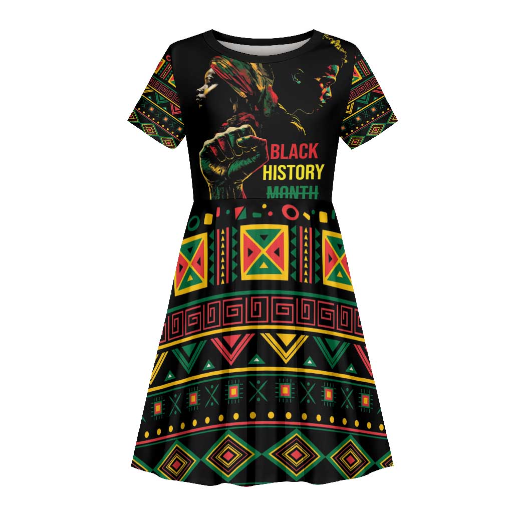 When I'm Born I'm Black Kid Short Sleeve Dress Black History Black Month