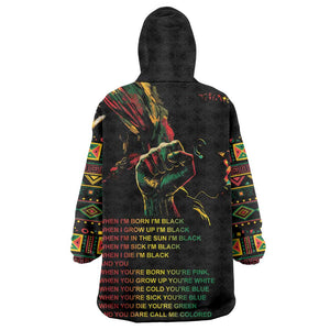 When I'm Born I'm Black Kid Wearable Blanket Hoodie Black History Black Month