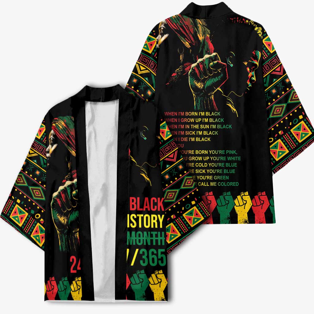 When I'm Born I'm Black Kimono Black History Black Month