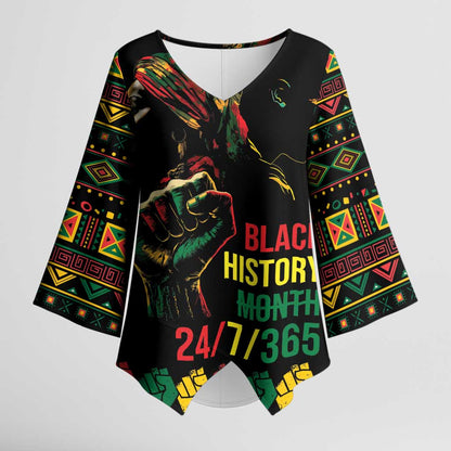 When I'm Born I'm Black Kimono Sleeve Blouse Black History Black Month