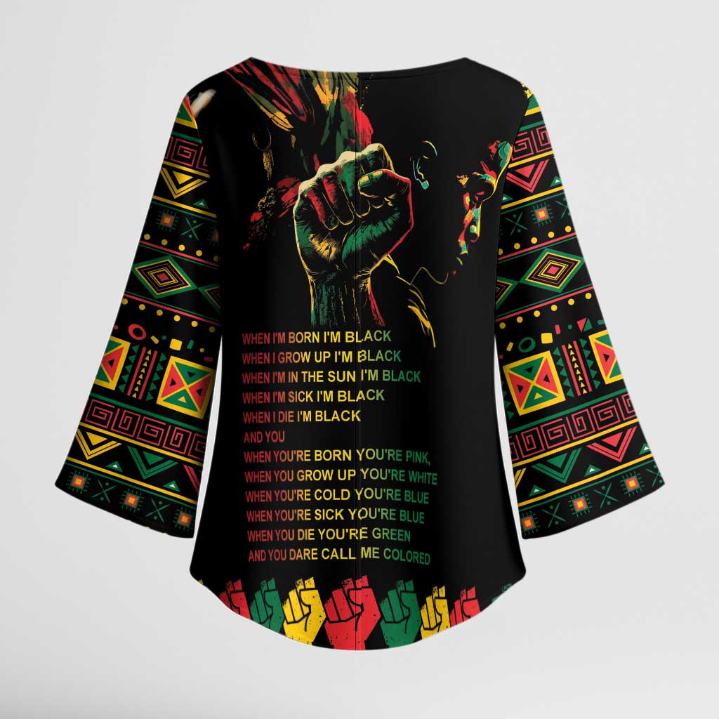 When I'm Born I'm Black Kimono Sleeve Blouse Black History Black Month