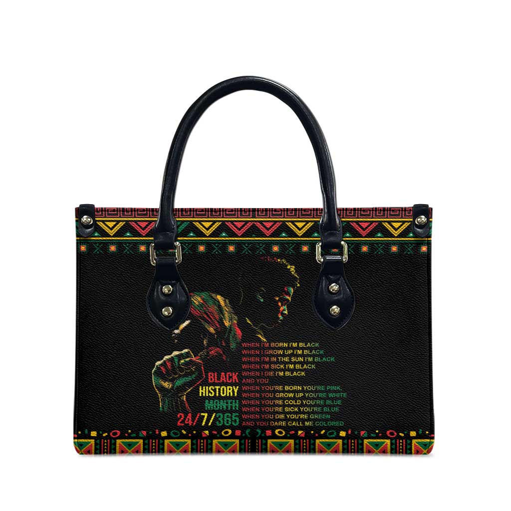 When I'm Born I'm Black Leather Bag Black History Black Month