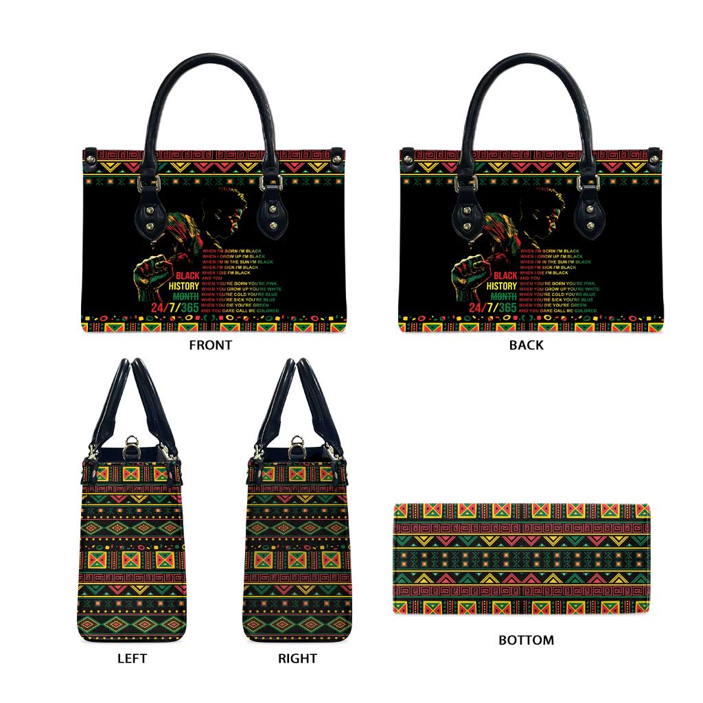 When I'm Born I'm Black Leather Bag Black History Black Month