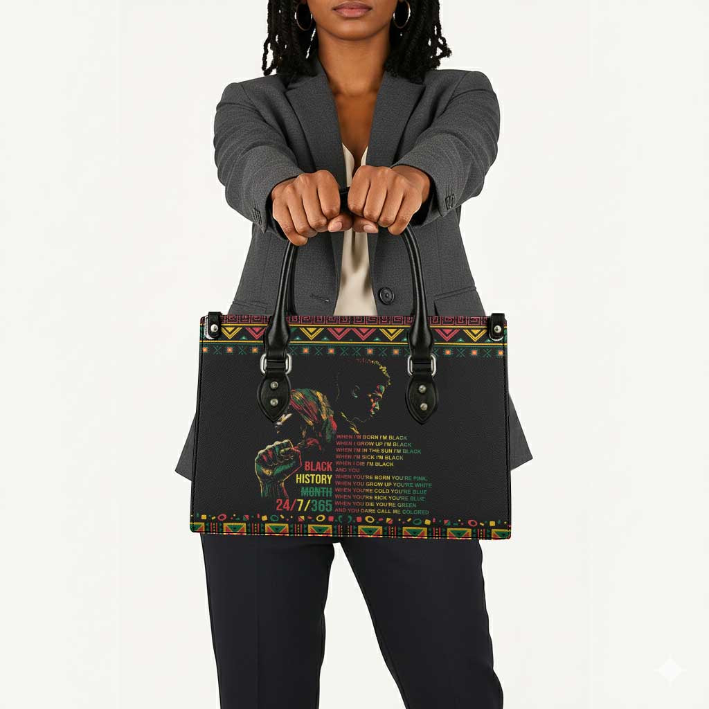 When I'm Born I'm Black Leather Bag Black History Black Month