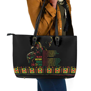 When I'm Born I'm Black Leather Tote Bag Black History Black Month