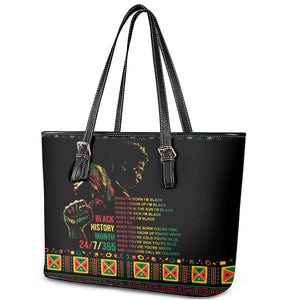 When I'm Born I'm Black Leather Tote Bag Black History Black Month