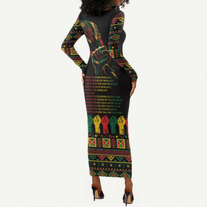 When I'm Born I'm Black Long Sleeve Bodycon Dress Black History Black Month