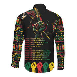 When I'm Born I'm Black Long Sleeve Button Shirt Black History Black Month