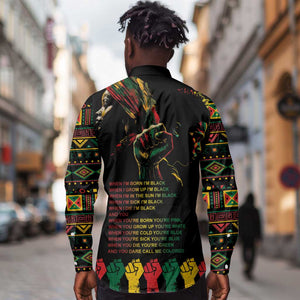 When I'm Born I'm Black Long Sleeve Button Shirt Black History Black Month