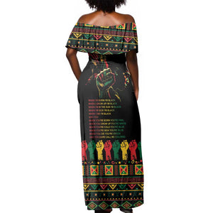 When I'm Born I'm Black Off Shoulder Maxi Dress Black History Black Month