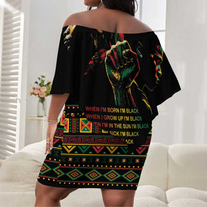 When I'm Born I'm Black Off Shoulder Short Dress Black History Black Month