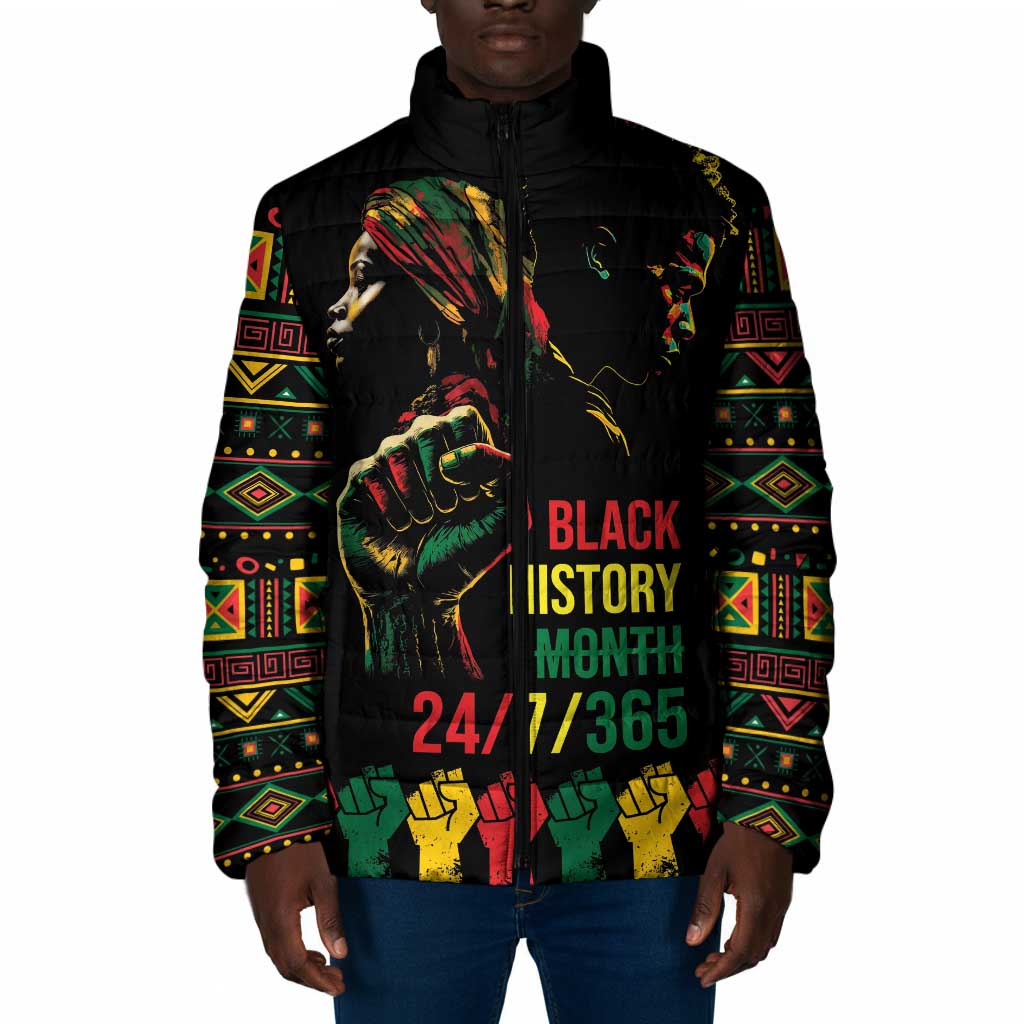 When I'm Born I'm Black Padded Jacket Black History Black Month