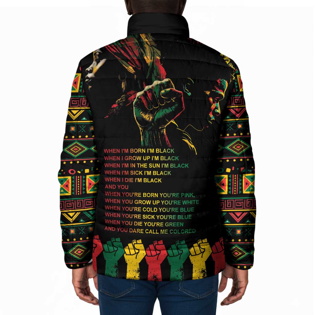 When I'm Born I'm Black Padded Jacket Black History Black Month
