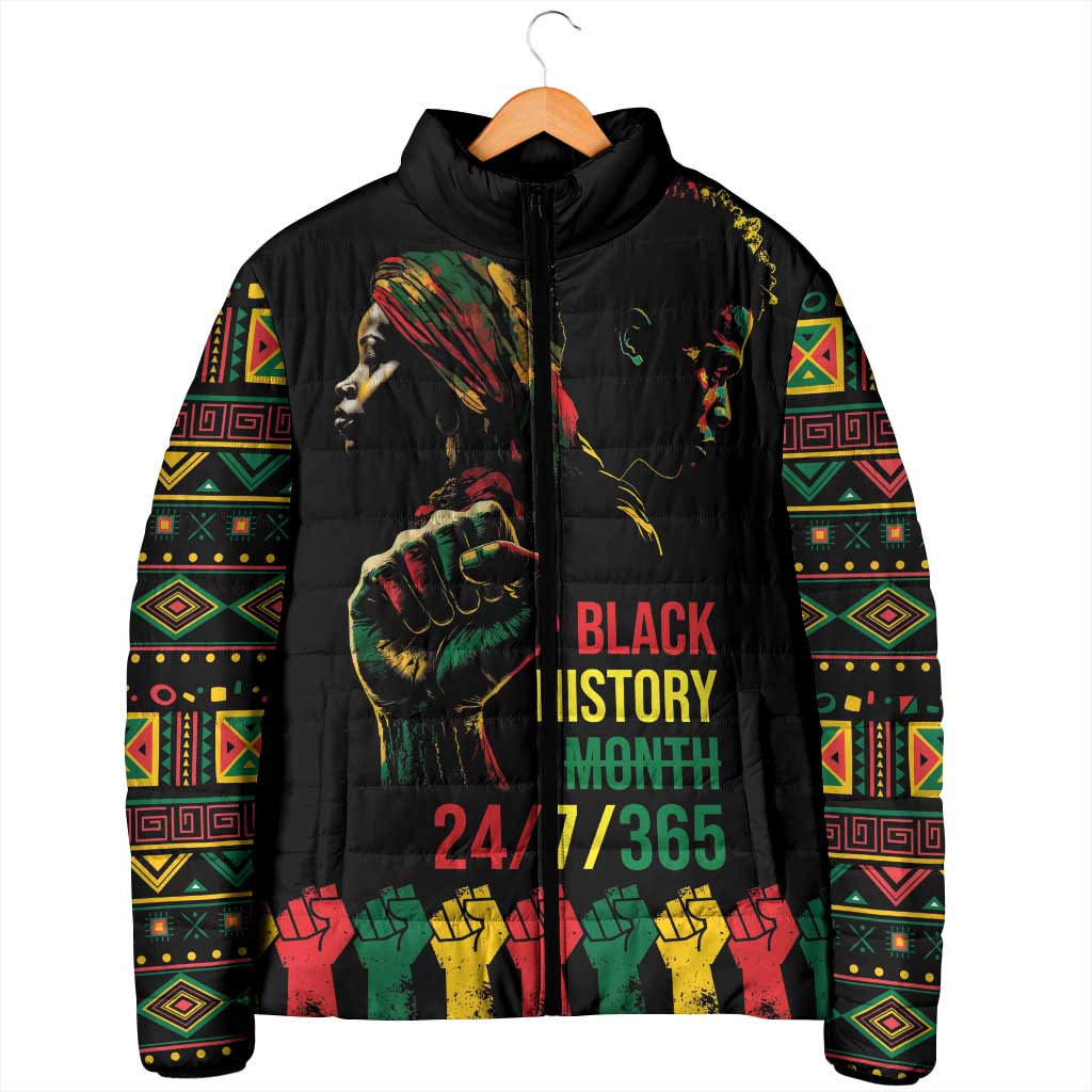 When I'm Born I'm Black Padded Jacket Black History Black Month
