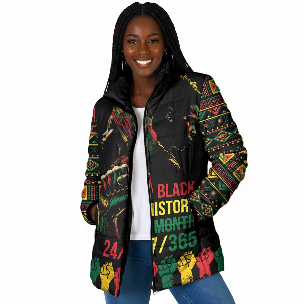 When I'm Born I'm Black Padded Jacket Black History Black Month