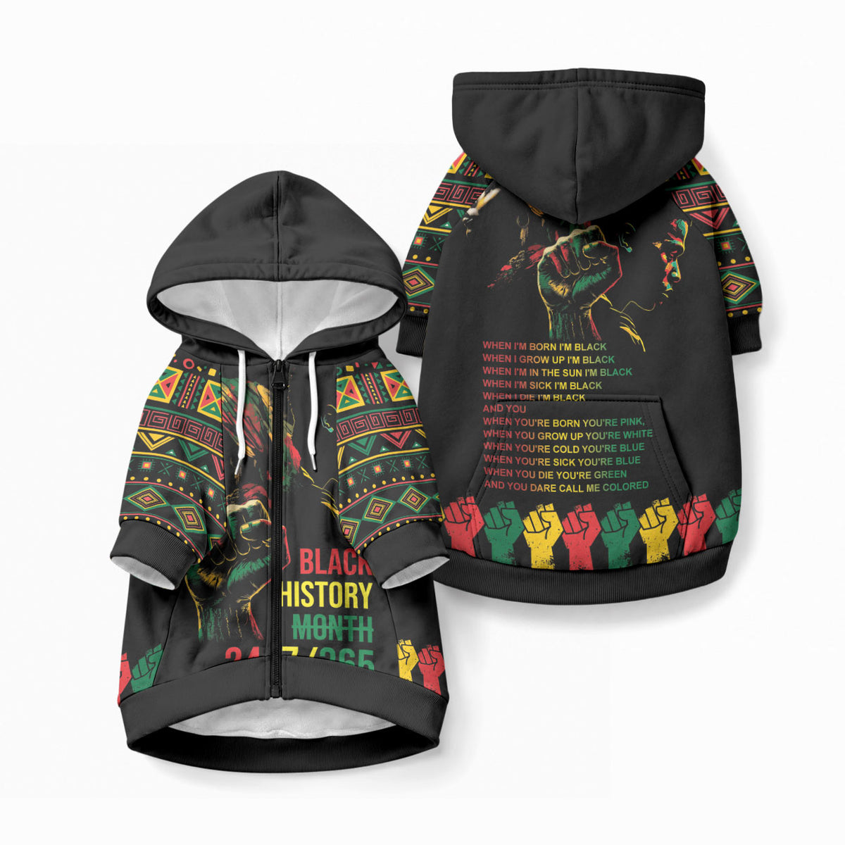 When I'm Born I'm Black Pet Hoodie Black History Black Month