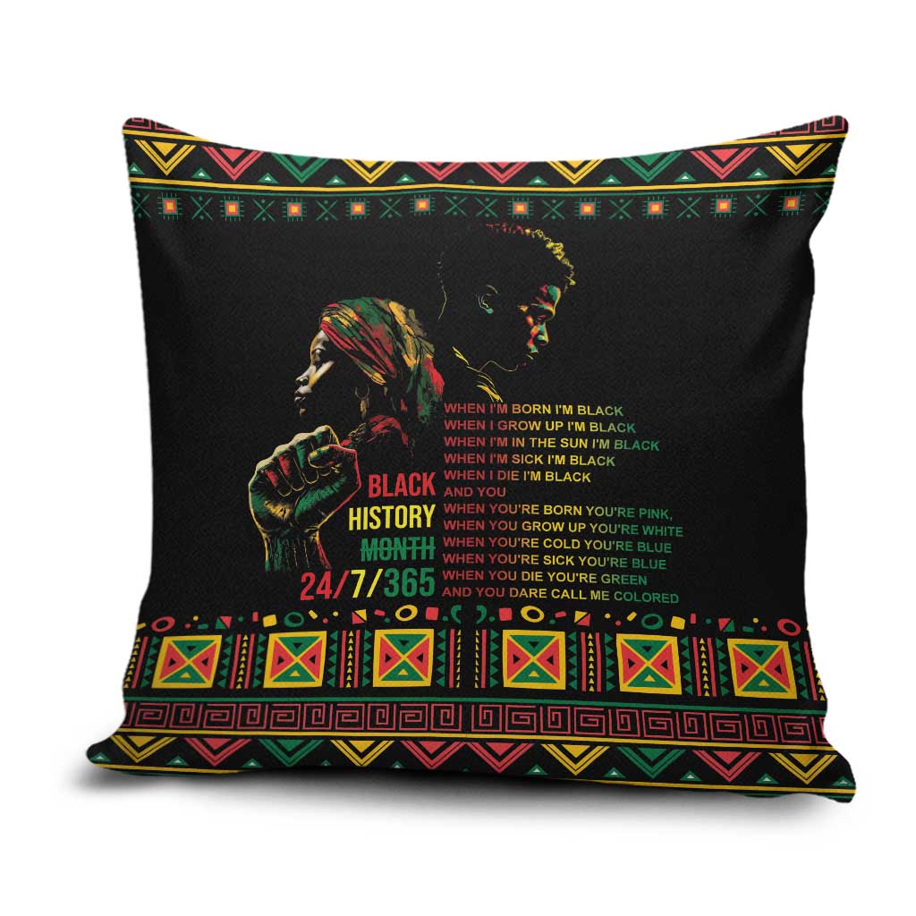 When I'm Born I'm Black Pillow Cover Black History Black Month