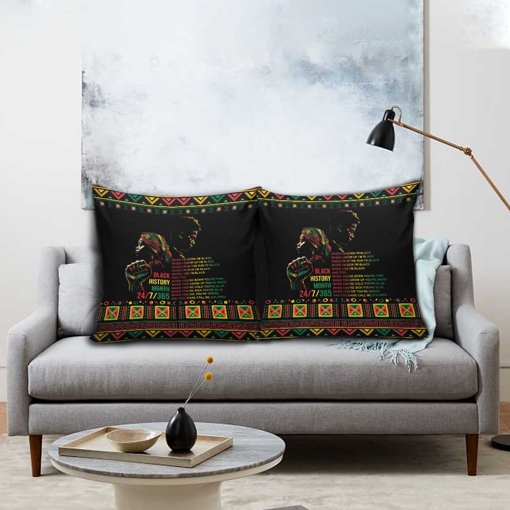 When I'm Born I'm Black Pillow Cover Black History Black Month