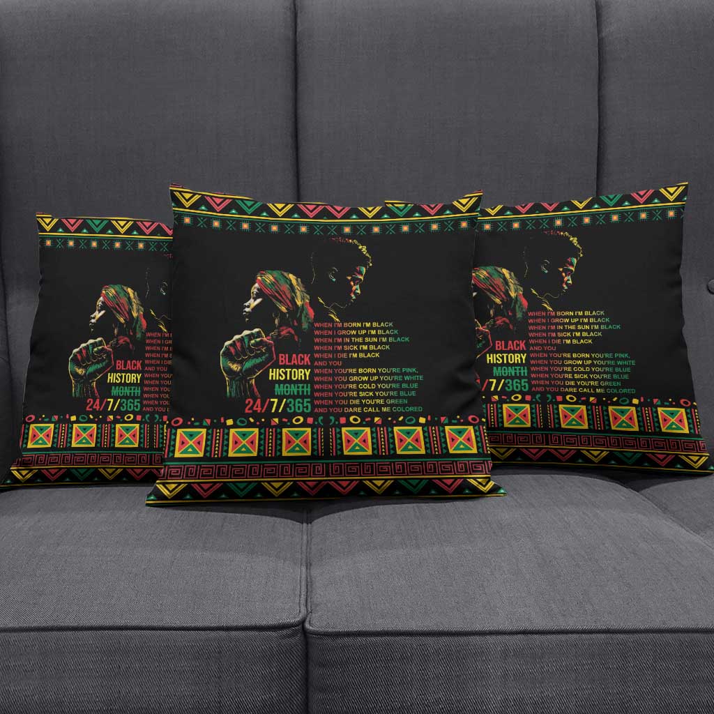 When I'm Born I'm Black Pillow Cover Black History Black Month
