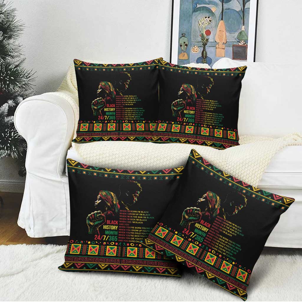When I'm Born I'm Black Pillow Cover Black History Black Month