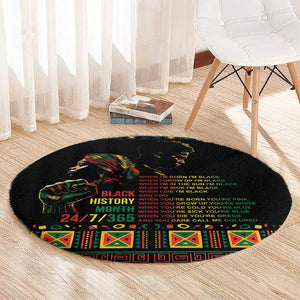 When I'm Born I'm Black Round Carpet Black History Black Month