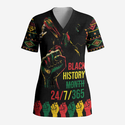 When I'm Born I'm Black Scrub Top Black History Black Month
