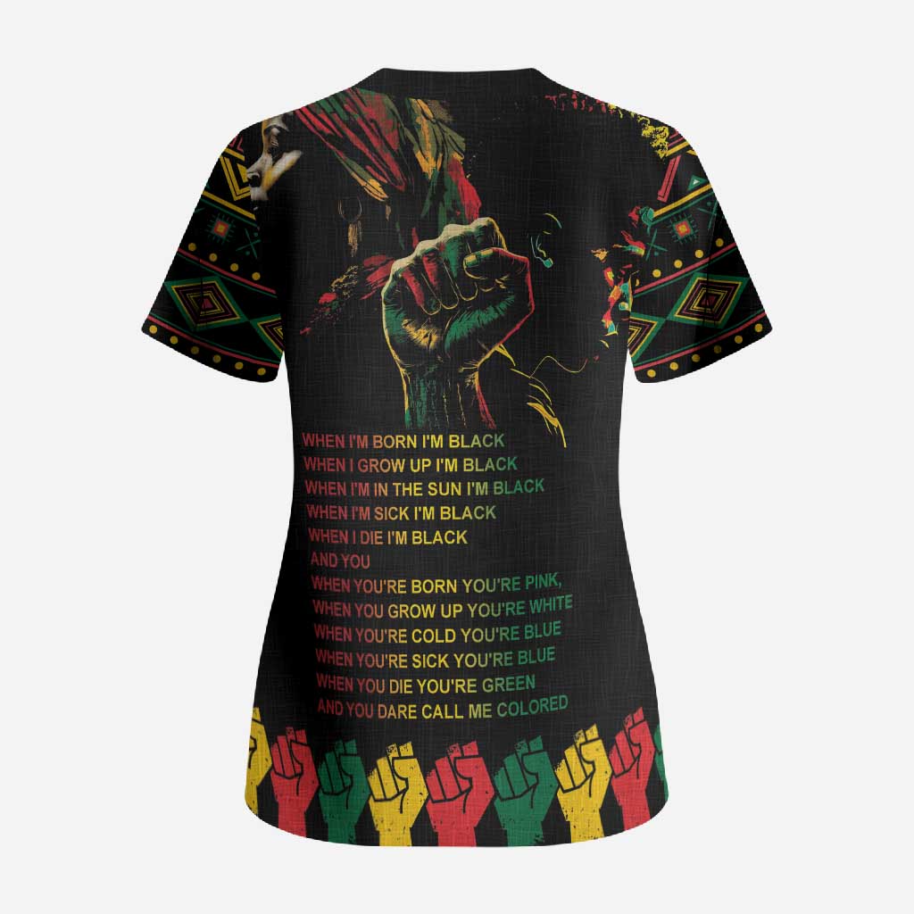 When I'm Born I'm Black Scrub Top Black History Black Month
