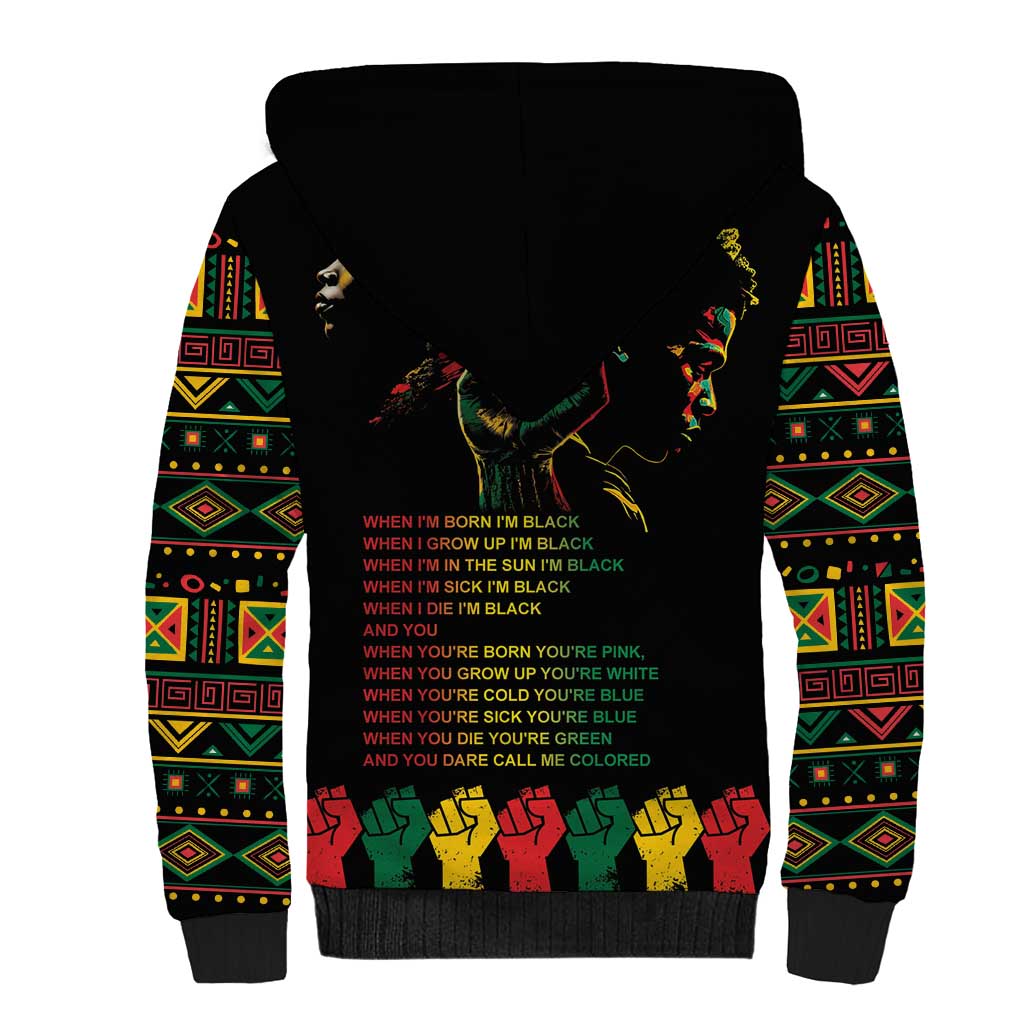 When I'm Born I'm Black Sherpa Hoodie Black History Black Month