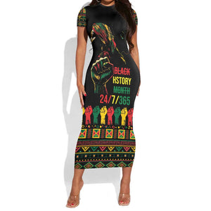 When I'm Born I'm Black Short Sleeve Bodycon Dress Black History Black Month