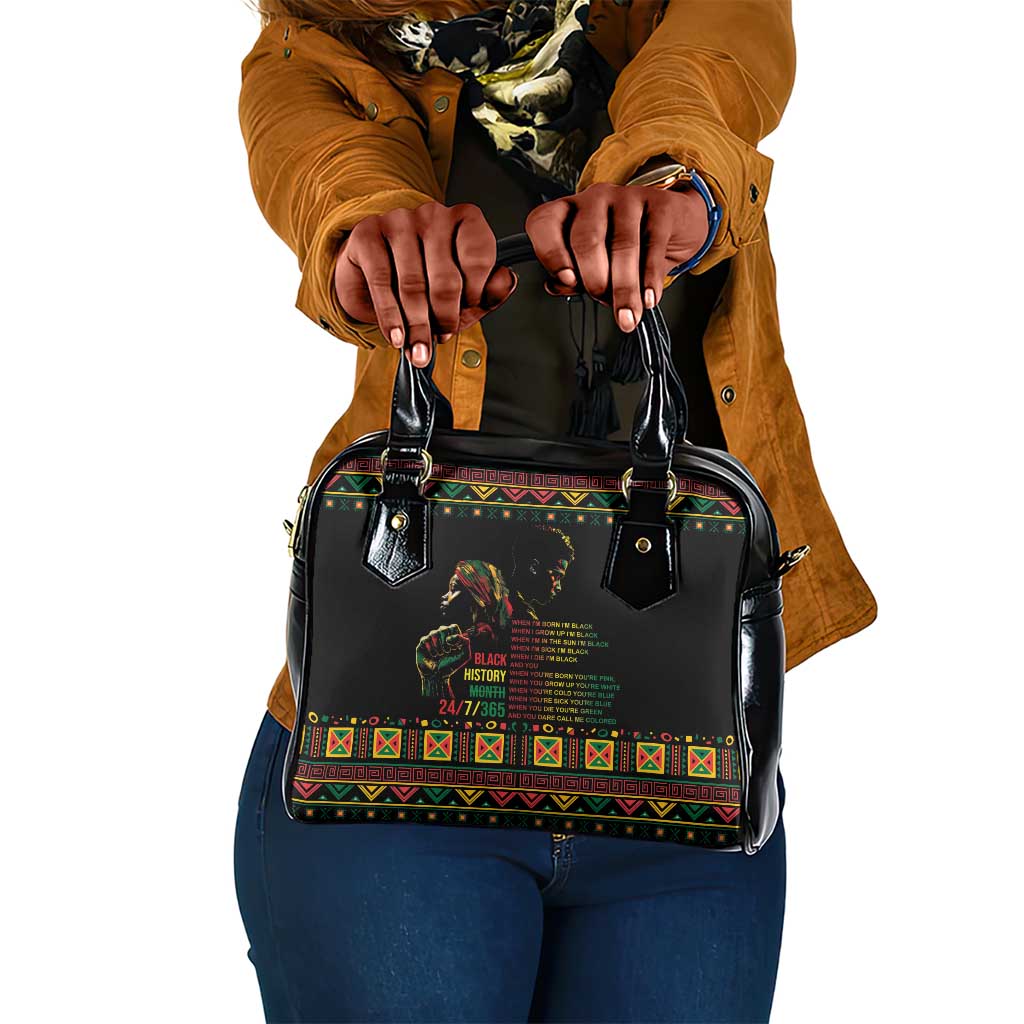 When I'm Born I'm Black Shoulder Handbag Black History Black Month