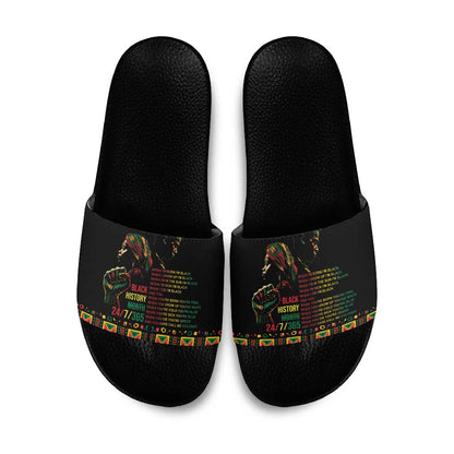 When I'm Born I'm Black Slide Sandals Black History Black Month