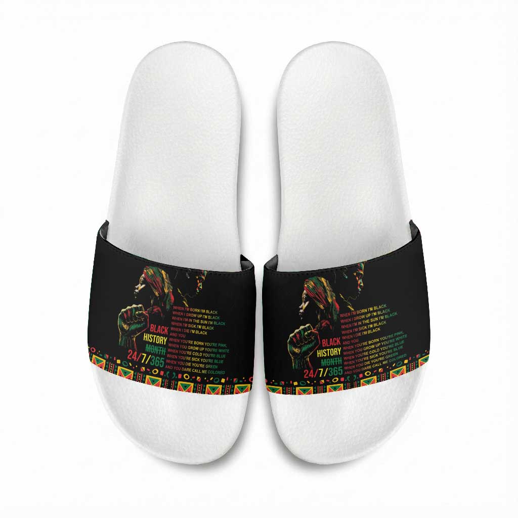 When I'm Born I'm Black Slide Sandals Black History Black Month