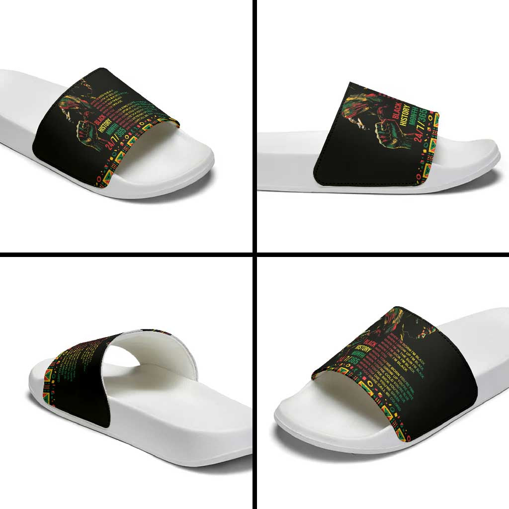 When I'm Born I'm Black Slide Sandals Black History Black Month