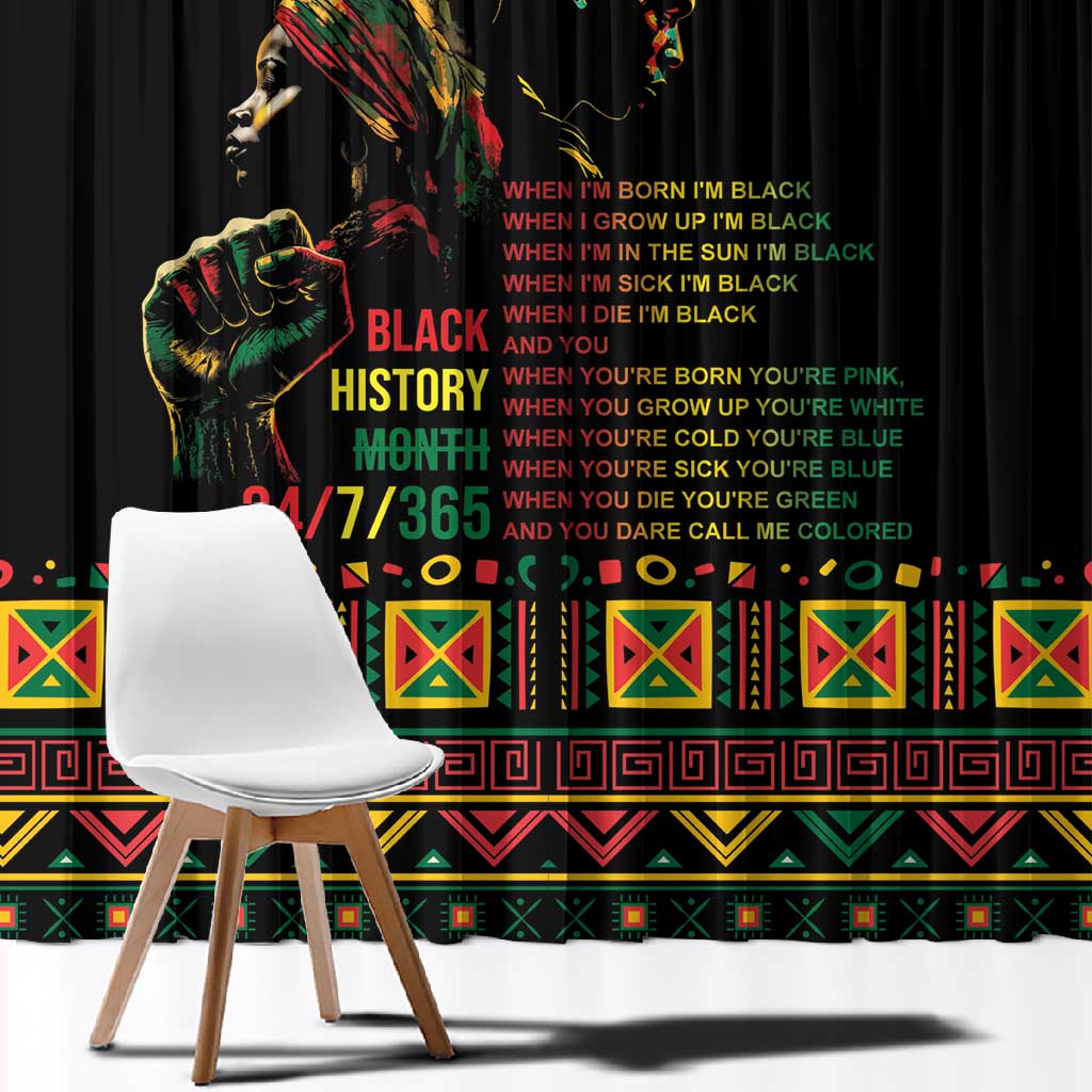 When I'm Born I'm Black Window Curtain Black History Black Month